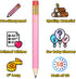 50Pcs Baby Shower Pre-sharpened Half Pencils with Erasers, 4 Inches, for Baby Shower Games