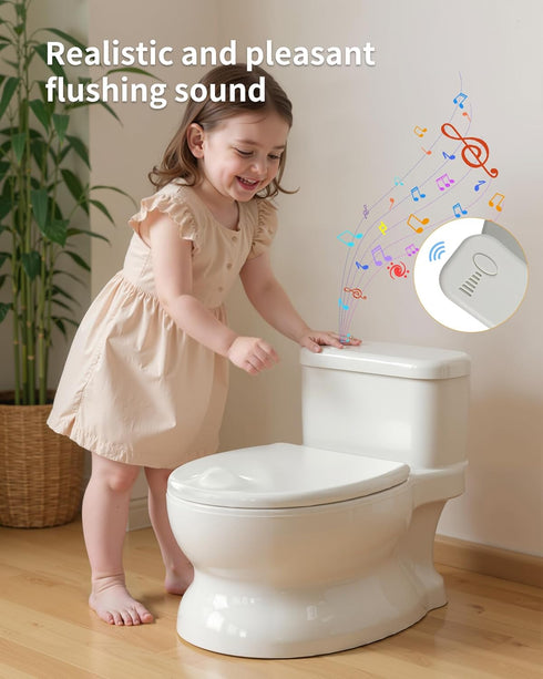 PipNest Realistic Potty Training Toilet - Flushing Sounds, Wipes Storage, Disposable Liners, Easy to Clean for Toddler
