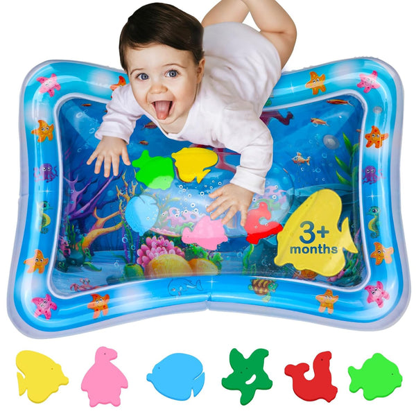 AVEC MAMAN Tummy Time Water Mat Inflatable Water Play Pad for Babies