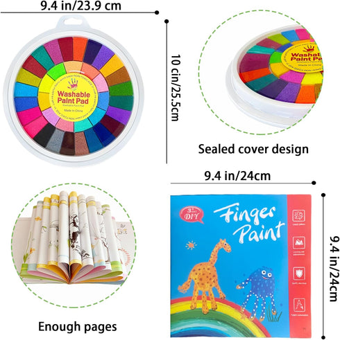 36 Colors Finger Paint Kit,Washable Funny Finger Painting Kit with Book,Art Painting Supplies for Painting DIY