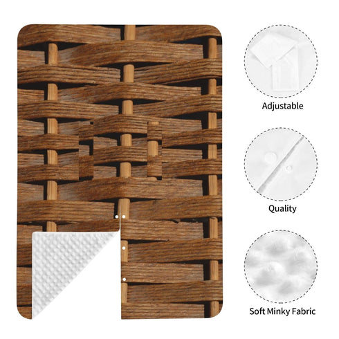 CQMZJHU Rattan Wicker Brown Texture Baby Car Seat, Rain Shelter, Multifunctional Nursing Cover for Newborns, Mother