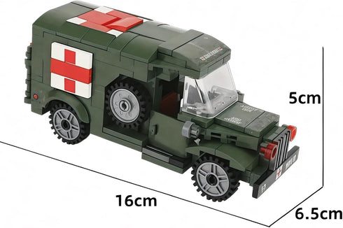 General Jim's Military Building Blocks - US Army Ambulance WW2 Brick Building Vehicle Set for WWII Enthusiasts