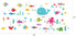 Ocean Fish Wall Decals, Sea Whale Turtle Tropical Creatures Bathroom Stickers, Cartoon Decorative Wall Decal for Kids