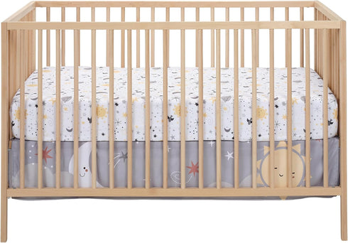 Little Star White Celestial Microfiber Fitted Crib Sheet by Bedtime Originals