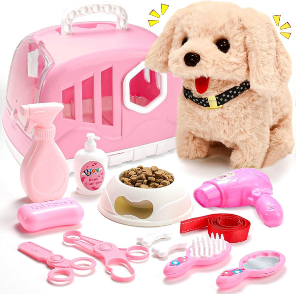 14PCS Dog Toys for Kids, Walking Barking Electronic Interactive Plush Puppy Toy