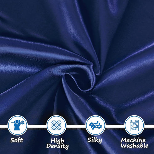 Soft & Silky Satin Pack and Play Playard Sheet for Boys and Girls, Mini Crib Mattress Cover (39"x27"x5"), Navy