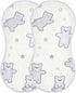 decor gift 4 Pack 22x11in Cotton Burp Cloths Muslin Soft and Absorbent? Lilac Funny Bear wash Cloths for Babies Girls