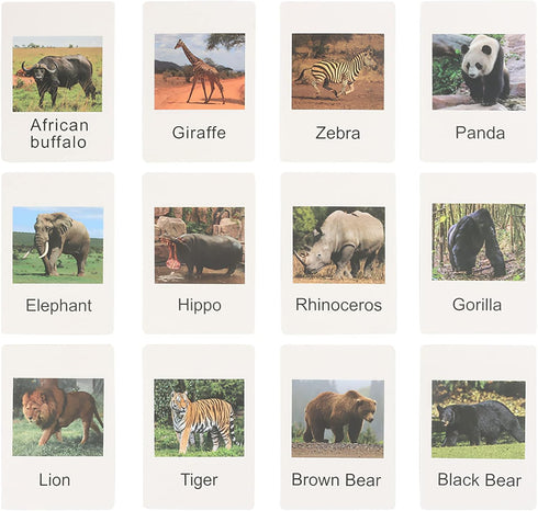 Realistic Animal Figurines Toys, Small Montessori Animal Figures with Flash Cards, Montessori Materials for Toddler
