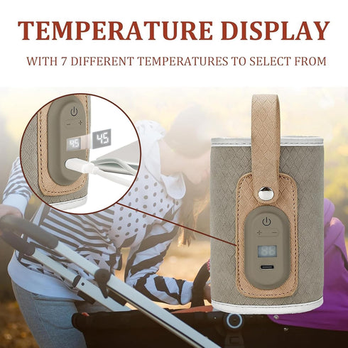 Generic Pack babyy Bottle Warmer - USB Insulation Cover Panels, Portable Milk Warmer Bag Rack, Durable Heating Display