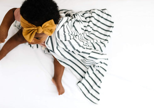 Copper Pearl Large Premium Knit Baby Swaddle - City Design