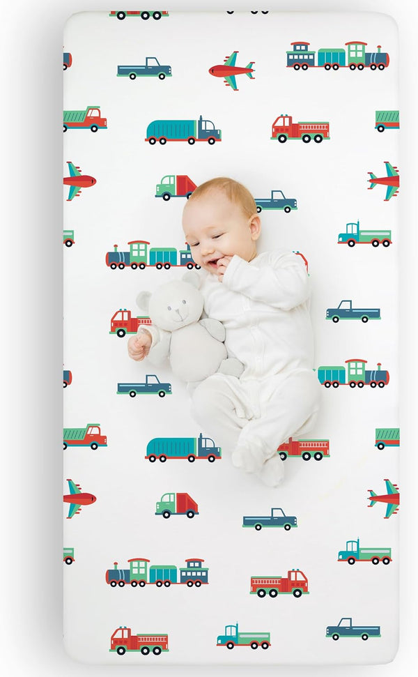 Wildkin Kids 100% Cotton Fitted Crib Sheet, 52 x 28 x 8 Inches, Super Soft & Breathable for Boys and Girls