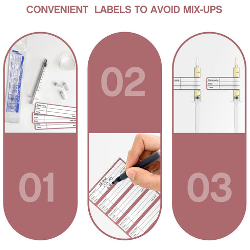 120 Sets 1/3/5ml 1/3/5mlx60, Stickerx120, 20ml Cupx4, Bagx12 Colostrum Collector Kit Include No Needle Colostrum