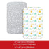 Pack and Play Sheets, 2 Pack Mini Crib Sheets, Stretchy Fitted Sheet for Graco Pack n Play, Dinosaur and Grey Star
