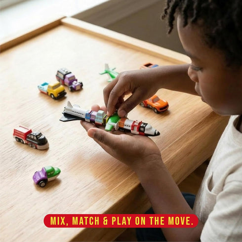 1-3, Set 9 Popular Playthings Magnetic Vehicles for Toddlers Mini Mix or Match Car Toys, of Gift for Kids - Vehicles