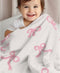 Bow Blanket Pink Bows Soft Throw Blanket Reversible Premium Cozy Fabric for