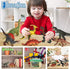 FRUSE Jurassic Dinosaur Toys - 12 PCS Realistic Jumbo Dinosaur Figurines with Educational Dino Book for Kids 3-5