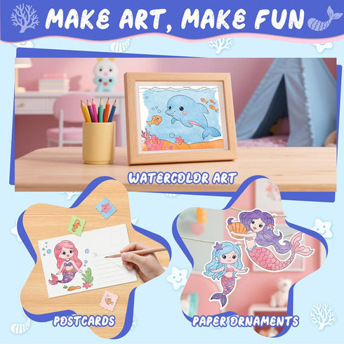 CHICAUP 3-5 4-8, Paint with Water Coloring Books for Kids, Mess Free Watercolor Painting Kit Painting Activity for Kids