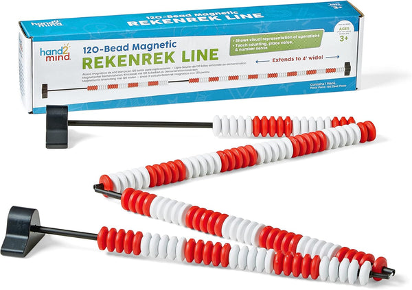 hand2mind 120 Bead Magnetic Demonstration Rekenrek Line, Abacus for Kids Math, Math