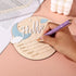 Penitue 15cm/5.91in Baby Announcement Sign, Wooden Hello World Newborn Welcome Sign Birth Baby Name Plaques