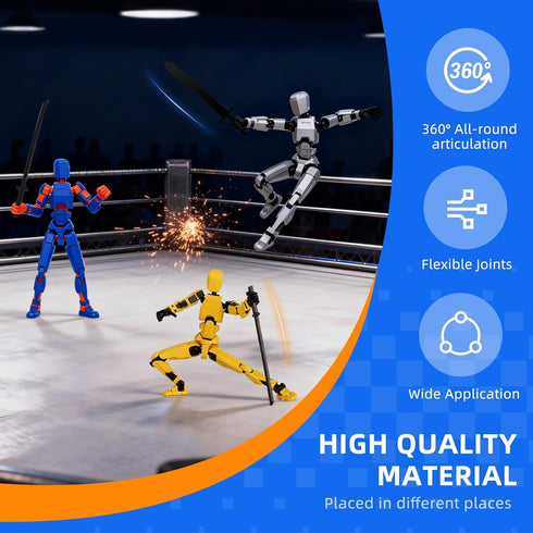 6 Packs Dummy13 Set, 3D Dummy 13,Robot 13 (Assembly Completed) Action Figure Printed ActionFigure Toy Gifts for Kids