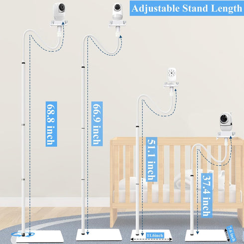 Compactible Baby Monitor Mount Floor Stand Holder for Infant Optics DXR-8 Pro, Nanit Pro, eufy, HelloBaby, VAVA, and