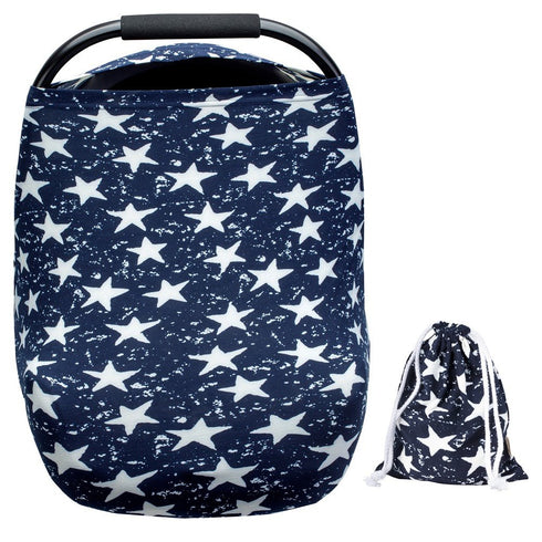 Baby Car Seat Covers for Boys Girls - Versatile Stretchy Canopy Set with Twinkle Stars Printing