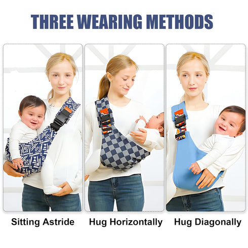 Beyoik 10-30 lbs(Blue Sailboat) Baby Sling Carrier,Baby Sling,Toddler Carrier,Adjustable and Non-Slip Hip Seat Carriers