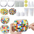 Sunnychicc 2 Set Glass Mosaic Candle Holder Kit Include Tea Light Holder, Glass