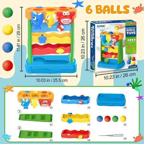 1 2 3 6-12-18-24 1-2 AuroTops Toys for Years Old Boys & Girls, Toddler Musical Toy for Months, Interactive Montessori