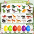 24 Pack Shemira Easter Eggs Filled with Animal Dinosaur Toys, Easter Basket Stuffers Fillers, Easter Goodie Bag