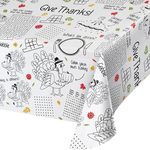 Paper Activity Happy Thanksgiving Tablecover