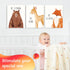 Set of 6 Baby Animal Nursery Wall Art Prints, Cute Inspirational Decor for Kids Room, Playroom, Unframed 8x10
