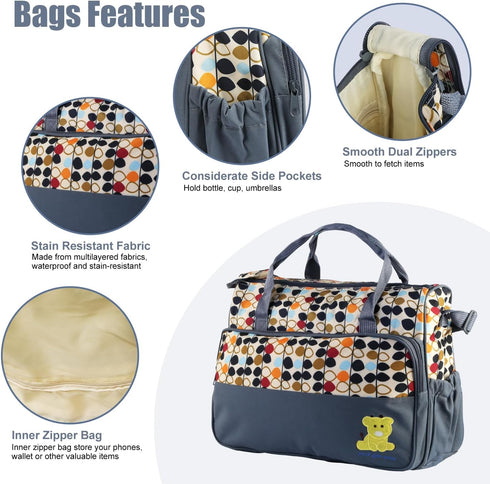 Set, Backpack Baby Diaper Bag Large Baby Doll Diaper with Changing Pad & Pacifier Case, Travel Girl/Boy Tote Bags