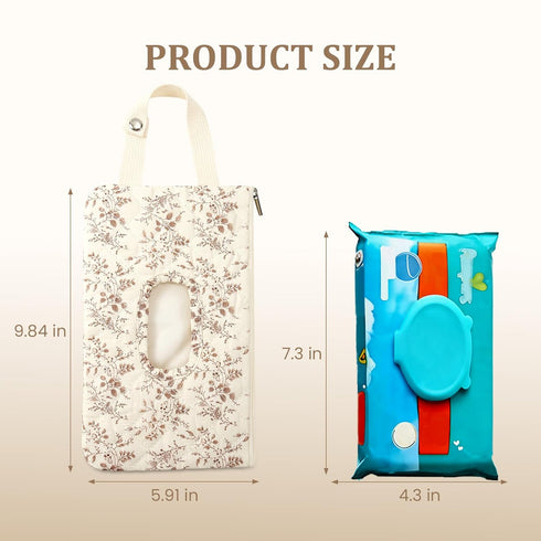 CEUTNIZ Mommy Quilted Baby Diaper and Wipes Pouch Portable Bag for Stroller Reusable Wipes Pouch with Lanyard