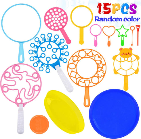 B bangcool Bubble Wands Set - Funny Bubbles Maker with Tray, Big Bubbles for Outdoor Playtime & Birthday Parties