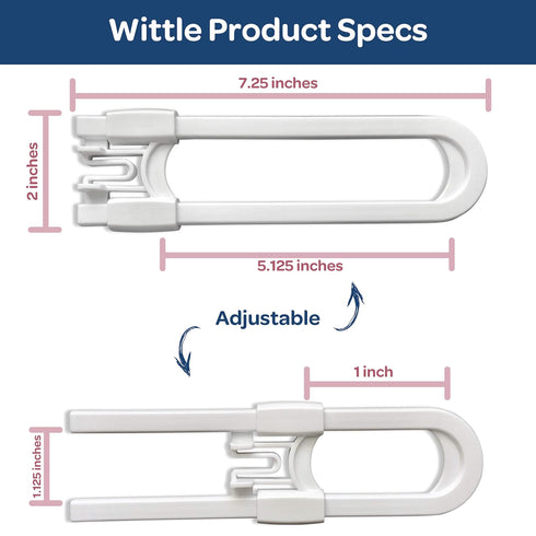 6-Pack Sliding Cabinet Locks - Reusable U-Shaped Child Cabinet Locks for Baby Proofing Cabinets and Drawers