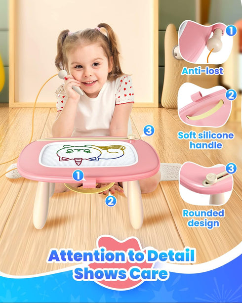 1-3 1 2 3 Seimome Magnetic Drawing Board, Toddler Girl Toys for Year Old, Doodle Board Learning and Educational Kids