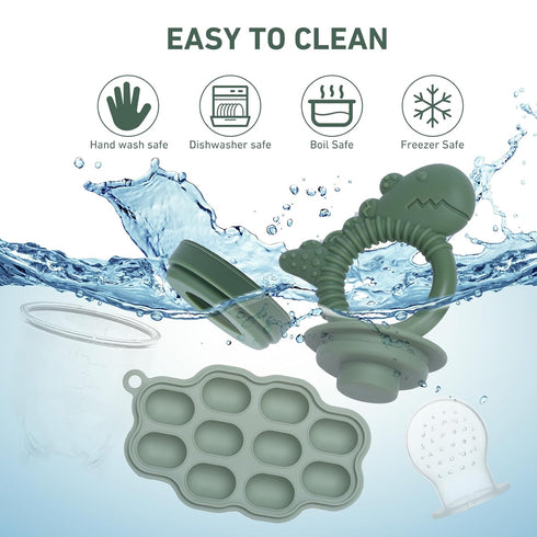 Breastmilk Popsicle Molds & Fruit Feeder Pacifier, Silicone Baby Food Freezer Tray Storage Containers for Infant