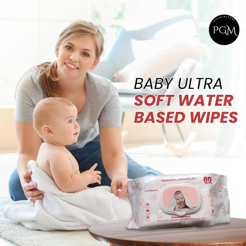 Generic 3X 80 Baby Ultra-soft, Water-based, thicker and softer Wipes, Plain