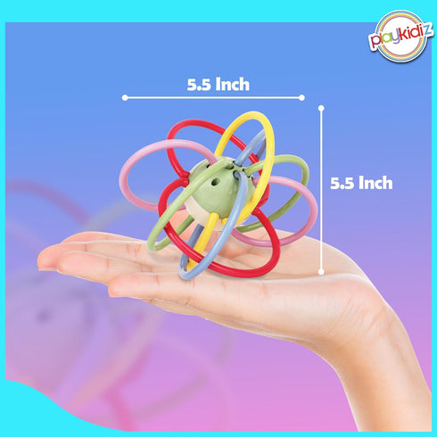 0-6 Rattle & Sensory Teether Toys for Babies, Multicolour Soft Teething Tube, Easy to Clean, Developmental Baby Toys
