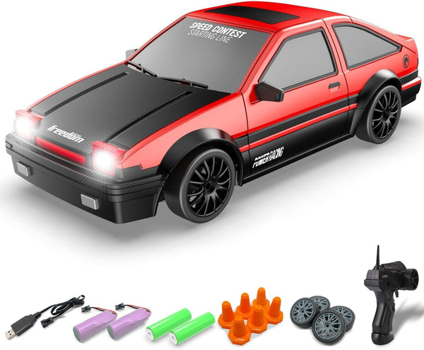 RACENT 1:24 Scale RC Drift Car, 10MPH 4WD Remote Control Car with