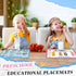 Mifoci 8 Pcs Educational Preschool Placemat Set - Reusable Washable Non-Slip Placemats for Kids Dining Table