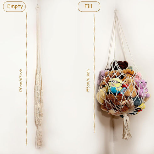 Hammock Hammock Amdermi Stuffed Animal Storage Corner Hanging Net Stuffy Animal Macrame Toy Display Plush Toy Holder