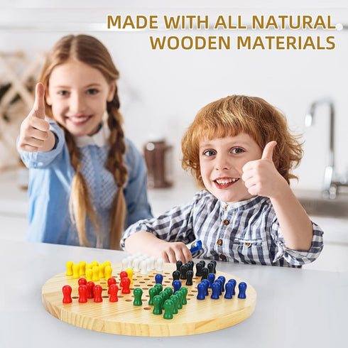 60 6 (11.5 Inch) Win SPORTS Chinese Checkers Board - Classic Strategy Game & Fun for The Whole Family, Includes Wooden