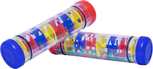 2 Pack 8 Inch Rain Sticks for Kids, Sensory Toys for Toddlers 1-3, Rainmaker Wobble Toys for Babies
