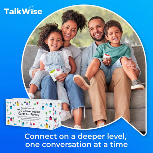 TALKWISE 700 6 Family Conversation Cards, Fun Conversation Starters for Families, Play Dinner Table Games, Family