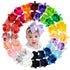 jollybows 20pcs Baby Girls Grosgrain Ribbon Hair Bows Headbands, 6" Elastic Hair Accessories (Multicoloured)