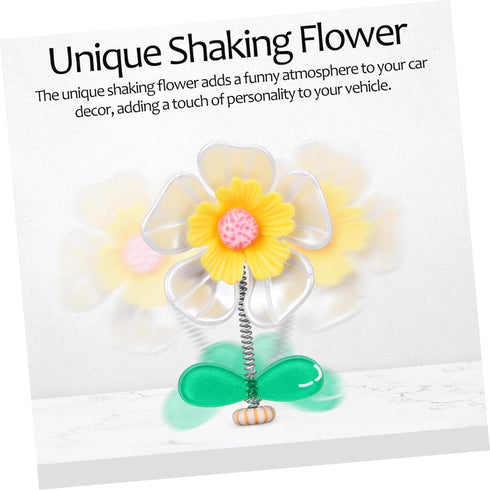 10 Pcs Car Flower Dancing Figures, Desktop Bobblehead Doll Accessories for Dashboard Decor and Ornaments