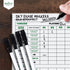 SWOOC Games 5 Big Dry Erase Yardzee & Farkle Score Cards with 5 Markers, Jumbo Score Sheets for Giant Dice Games