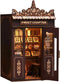Reenovan Book Nook Kit, DIY Dollhouse Miniature House with LED Bookshelf Decor Home